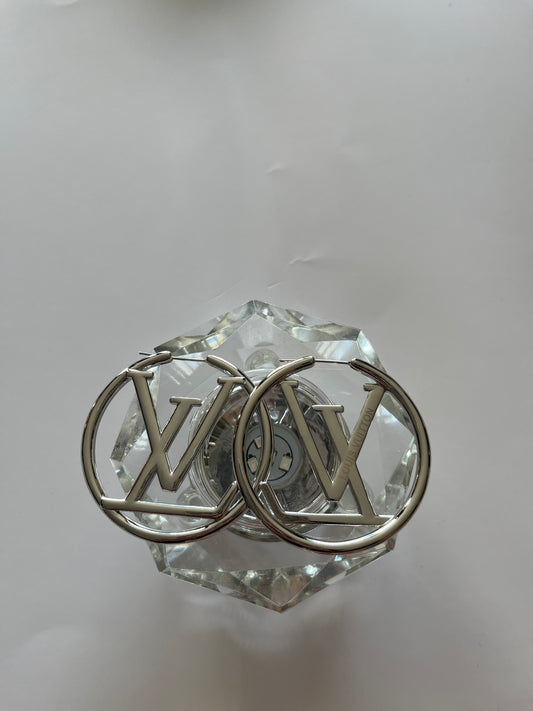 Silver LV Inspired Earring